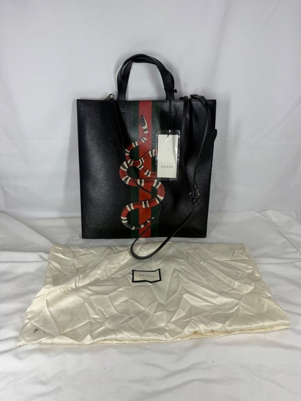 Gucci Black King Snake 2-way Shoulder Tote Bag 431336 SPBJKI 371800